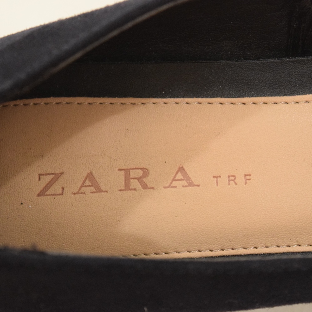 ❌SOLD❌ZARA Navy Blue Suede Pointy Toe Pumps NWOT - Picture 7 of 7
